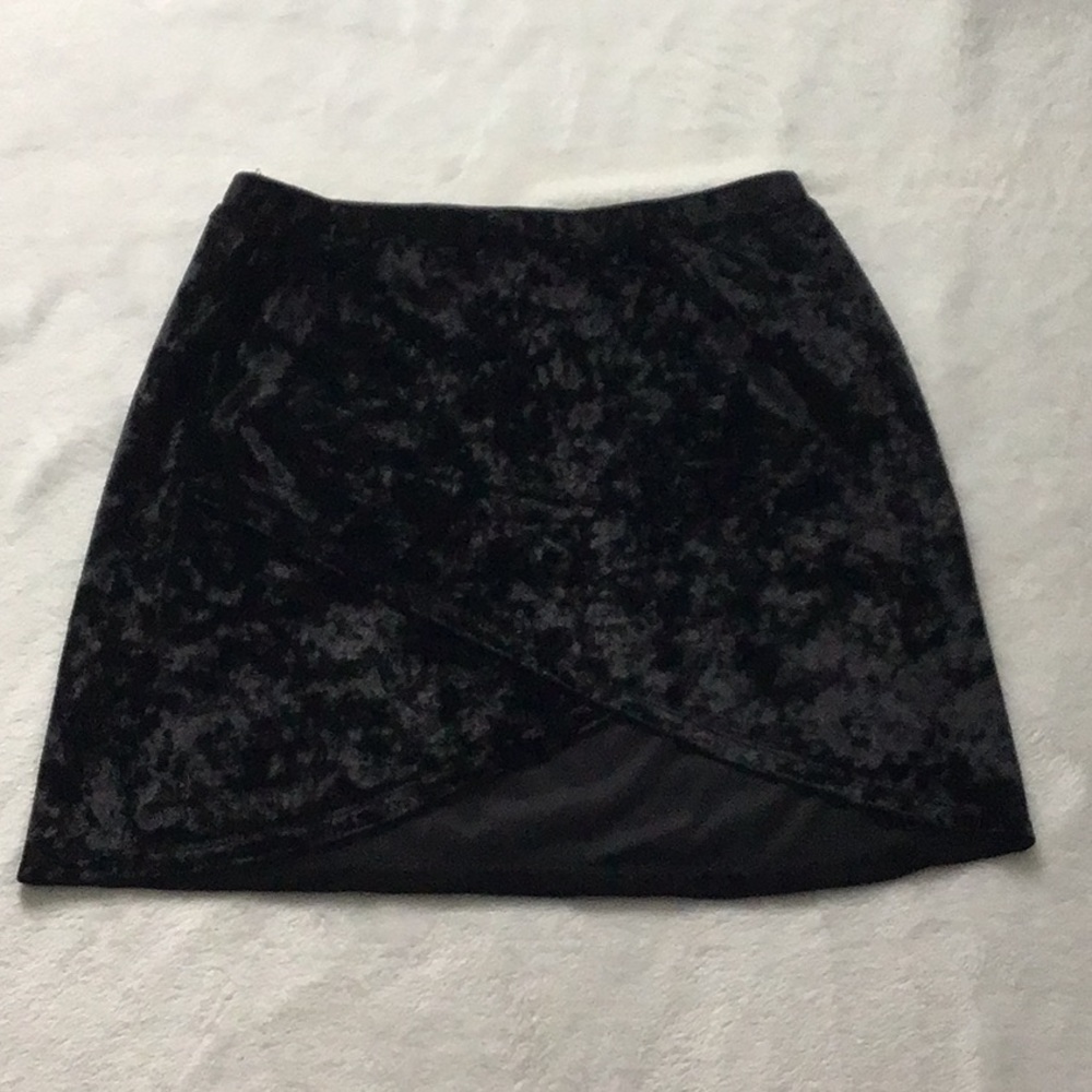 Butterflies and Zebras Black Velvet Crossover Skirt